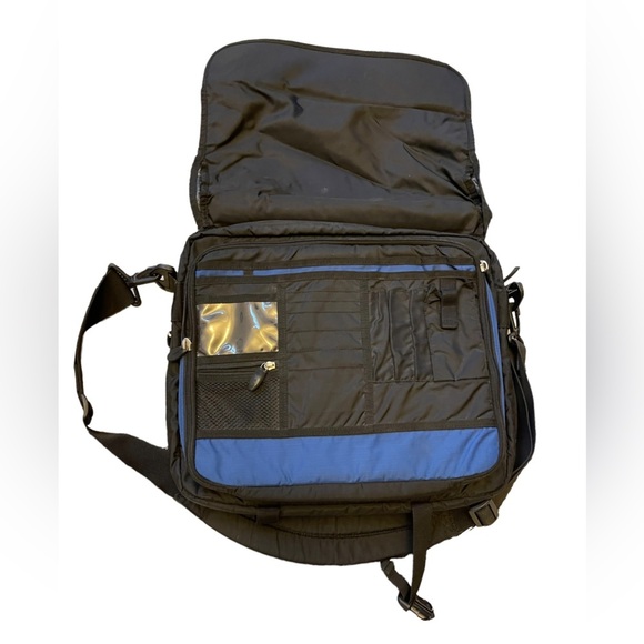 Eddie Bauer Blue & Black Messenger Bag with Laptop Carry on‎ Crossbody Bag - Picture 13 of 14